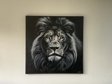 An original Lion painting by Iona Moran