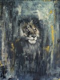 Original painting of a lion by Iona Moran